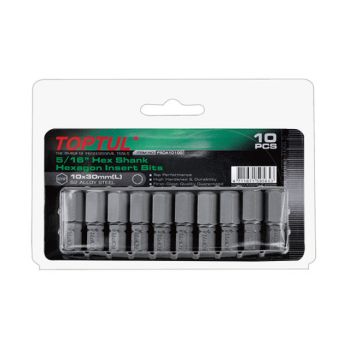 Насадка шестигранник 10мм 5/16" 10шт блистер TOPTUL (FSDA1010G) 