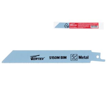Пилка сабельная по металлу S150M (1 шт.) WORTEX высококачественная быстрорежущая сталь, 150 мм длина 