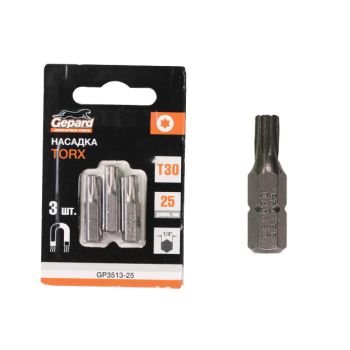 Насадка TORX T30 25мм  3шт GEPARD (GP3513-25) 