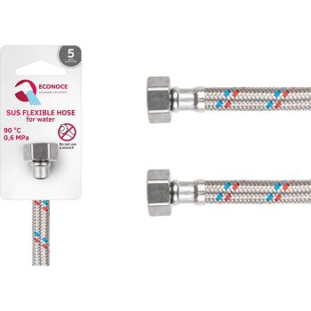 Подводка гибкая, SUS, гайка 1/2" - гайка 1/2" 60см ECONOCE 