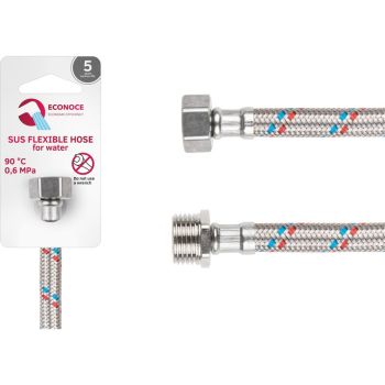 Подводка гибкая, SUS, гайка 1/2" - штуцер 1/2" 50см ECONOCE 
