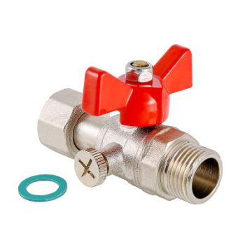 Кран шаровой для подключения манометра. VT.806.N Valtec, Размер крана: 1/2"x1/4" 