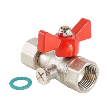 Кран шаровой для подключения манометра с внутренней резьбой. VT.807.N Valtec, Размер крана: 1/2"x1/4" 