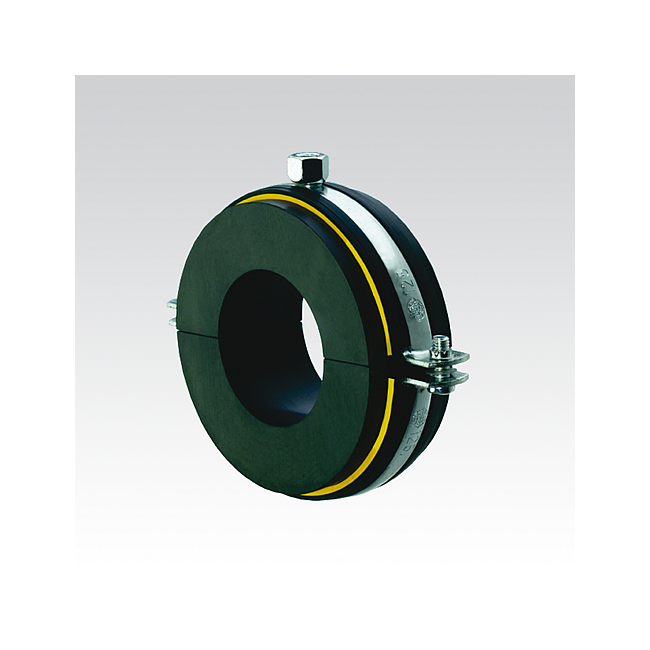Изоляционный хомут Mupro с полиуретановым блоком RG 250, с виброизол. резиной DGL, Для трубы диаметром, мм: 139,7, Метрическая резьба: М10 