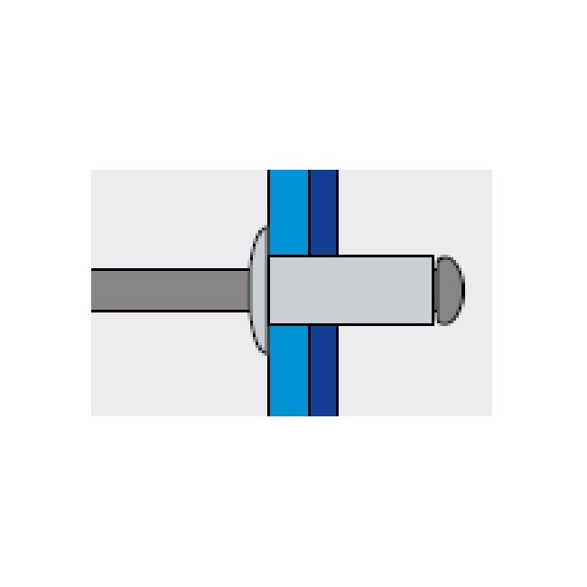 Заклепка вытяжная Ал/Ст 5,0х30 станд. бортик Bralo, Диаметр гильзы, d1 мм: 5, Длина гильзы, L  мм: 30,0, Диаметр бортика, мм: 9,5 ,фото 3