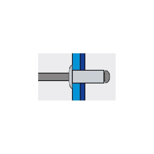 Заклепка вытяжная Ал/Ал 4,8х6 станд. бортик Bralo, Диаметр гильзы, d1 мм: 4,8, Длина гильзы, L  мм: 6 ,фото 3