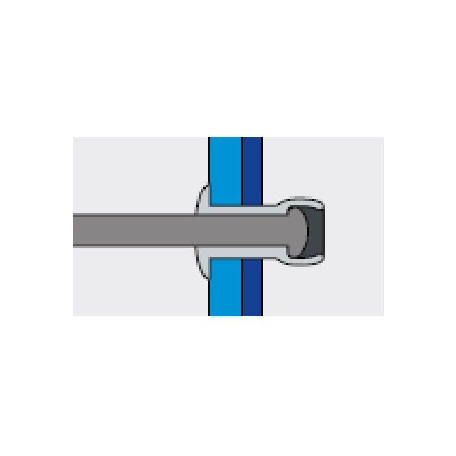 Заклепка вытяжная Ал/Ст 6,0х18 станд. бортик Bralo, Диаметр гильзы, d1 мм: 6, Длина гильзы, L  мм: 18,0, Диаметр бортика, мм: 12 ,фото 4