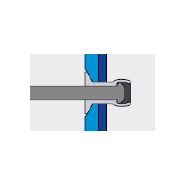 Заклепка вытяжная Ал/Ст 4,8х12 потайной бортик 120° Bralo, Диаметр гильзы, d1 мм: 4,8, Длина гильзы, L  мм: 12, Диаметр бортика, мм: 9,5 ,фото 4