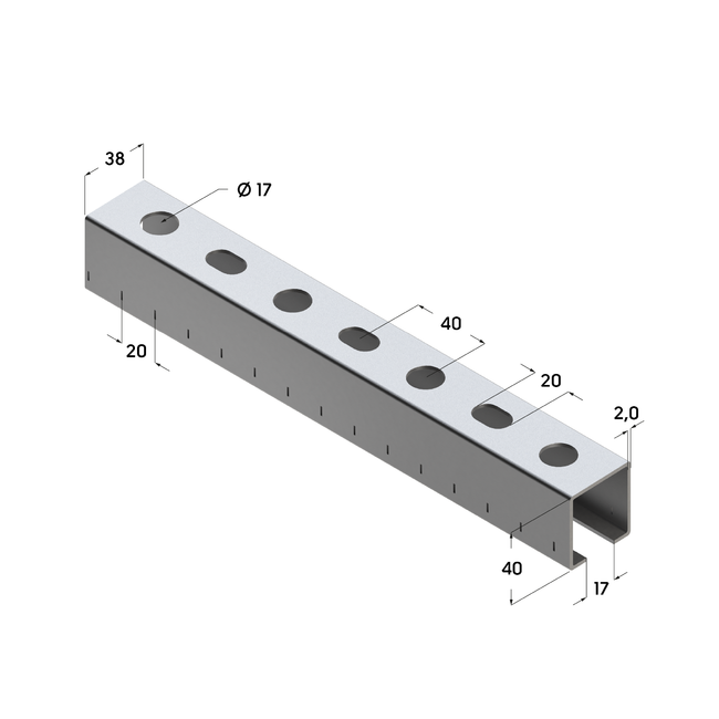 Профиль монтажный TSC 38х40х1,5-3000 Termoclip ,фото 3