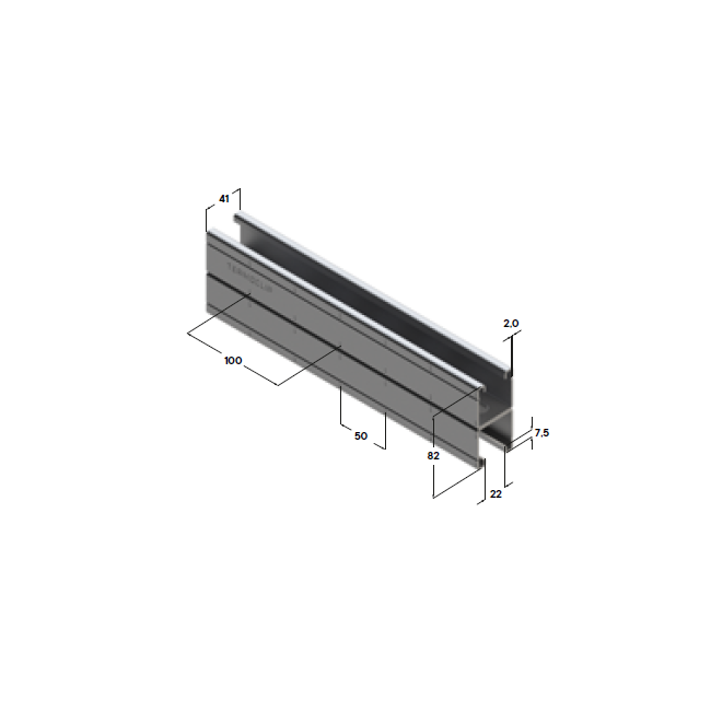 Профиль монтажный сдвоенный TSC 41х 82Dx2,0-6000 Zn140 Termoclip, Длина профиля, м: 6, Материал профиля: Оцинкованный Zn140 