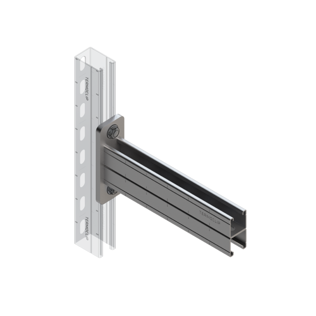 Консоль монтажная сдвоенная ТСА 41x82Dx2,0- 600 Termoclip, Длина консоли, мм: 600, Материал профиля: Оцинкованный ,фото 3