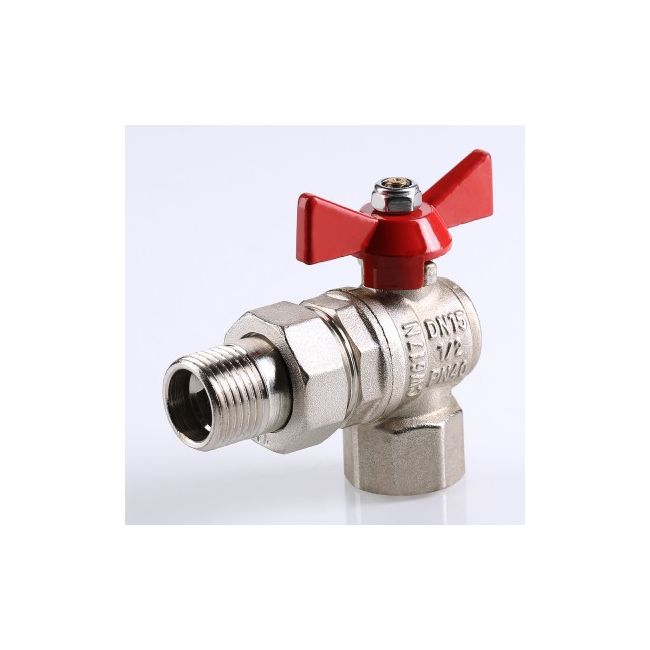 Кран шар. BASE угловой с полусгоном 1/2" вн.-нар. Valtec VT.228.N.04, Размер крана: 1/2" ,фото 3