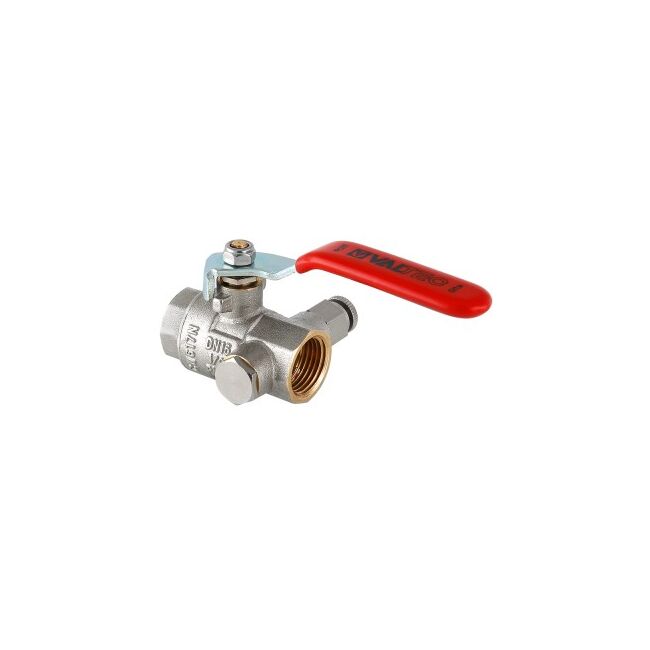 Кран шар. BASE с дренажом и воздухоотводчиком 1" вн.-вн. Valtec VT.245.N.06, Размер крана: 1" 