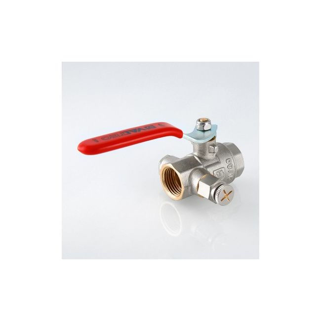 Кран шар. BASE с дренажом и воздухоотводчиком 1/2" вн.-вн. Valtec VT.245.N.04, Размер крана: 1/2" ,фото 4