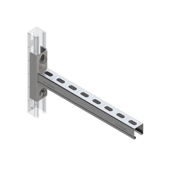 Консоль седельная TCA U 41x41x2,0- 400 Hdg Termoclip, Длина консоли, мм: 400, Материал профиля: Горячее цинкование ,фото 3