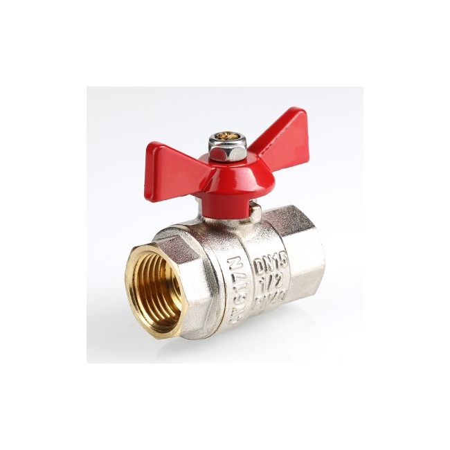 Кран шар. BASE, рукоятка бабочка 1/2" вн.-вн. Valtec VT.217.N.04, Размер крана: 1/2" ,фото 3