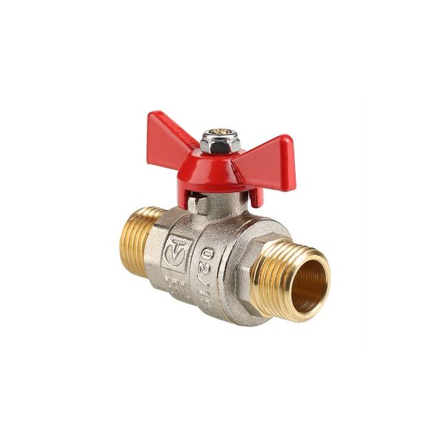 Кран шар. BASE, рукоятка бабочка 3/4" нар.-нар. Valtec VT.219.N.05, Размер крана: 3/4" 