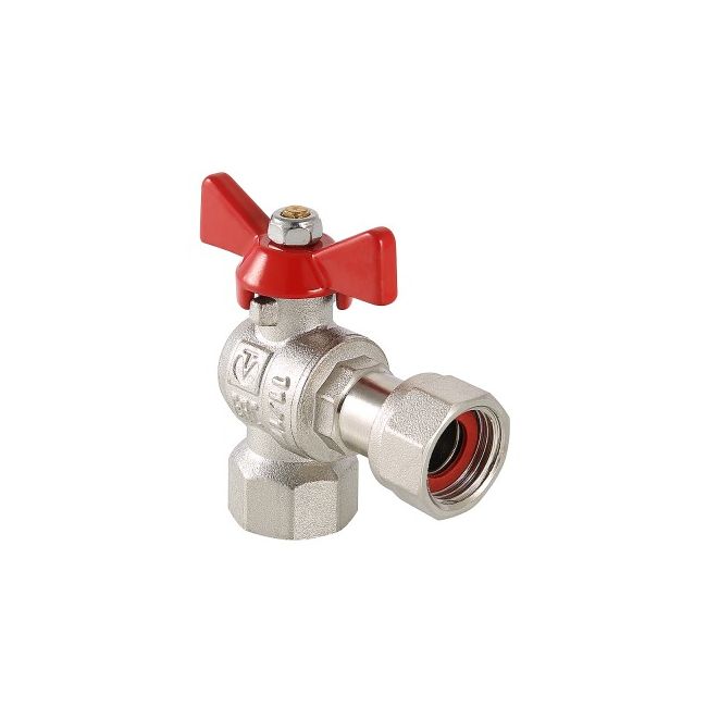 Кран шар. BASE угловой с накидной гайкой 1" вн.-вн. Valtec VT.266.N.0606, Размер крана: 1" 