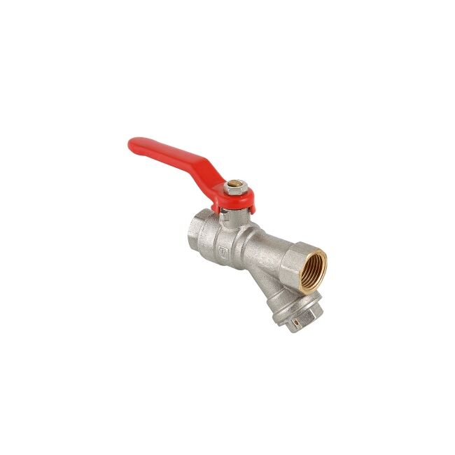 Кран шар. со встроенным фильтром, стальная рукоятка 3/4" вн.-вн. Valtec VT.292.N.05, Размер крана: 3/4" 
