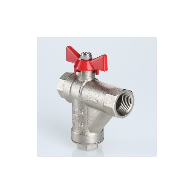Кран шар. со встроенным прямым фильтром, рукоятка бабочка 1/2" вн.-вн. Valtec VT.294.N.04, Размер крана: 1/2" ,фото 2