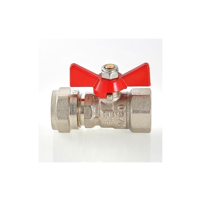 Кран шар. под обжим, рукоятка бабочка 16х1/2 вн. Valtec VT.342.N.1604 ,фото 2