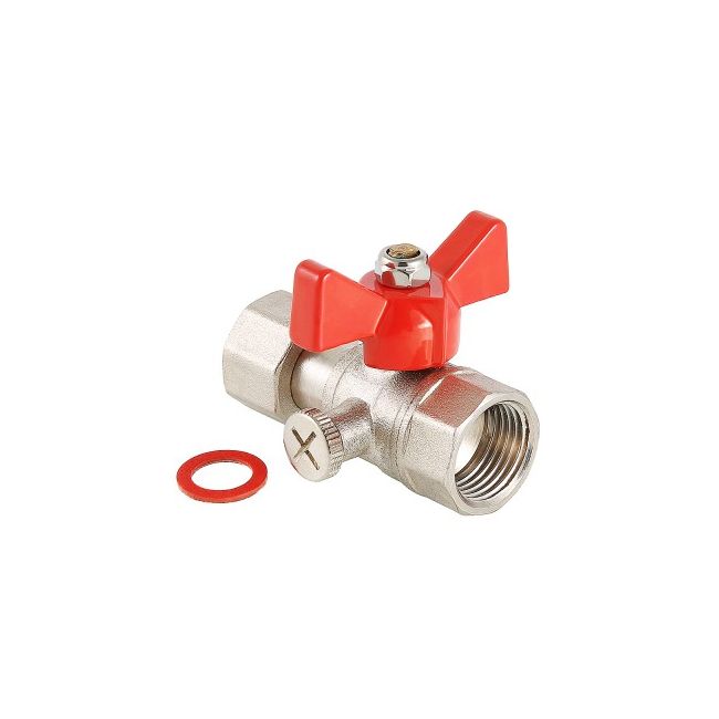 Кран шаровой для подключения манометра, 1/2"вн. -3/8"вн. Valtec VT.807.N.0403, Размер крана: 1/2"х3/8" 