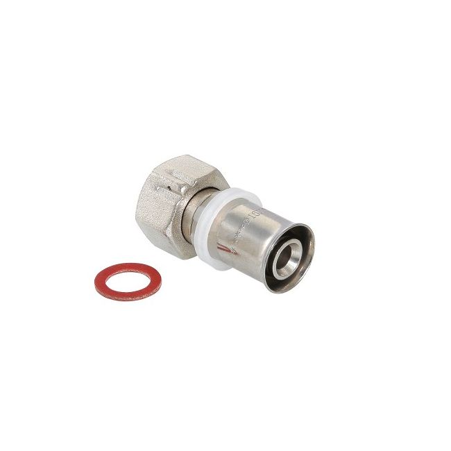 Соединитель пресс с накидной гайкой 20х1/2" Valtec VTm.222.N.002004, Для трубы диаметром, мм: 20, Размер изделия: 20 мм х 1/2, Резьба подключения: 1/2" вн 