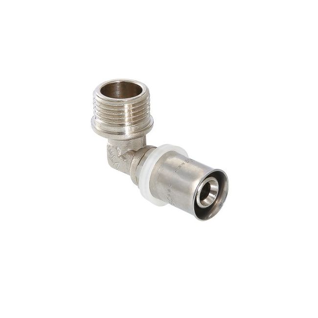 Угольник пресс с переходом на нар. р. 16х3/4" Valtec VTm.253.N.001605, Для трубы диаметром, мм: 16, Резьба подключения: 3/4" нар 