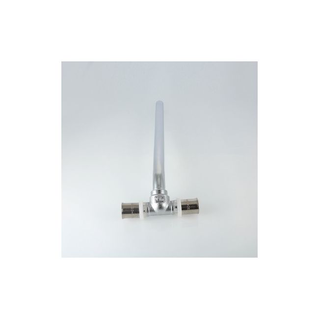 Тройник радиаторный пресс с латунной хром. трубкой 15 мм, 16х15х16 (300 мм. короткий) Valtec VTm.282.N.161516, Исполнение: 300 мм короткий ,фото 4