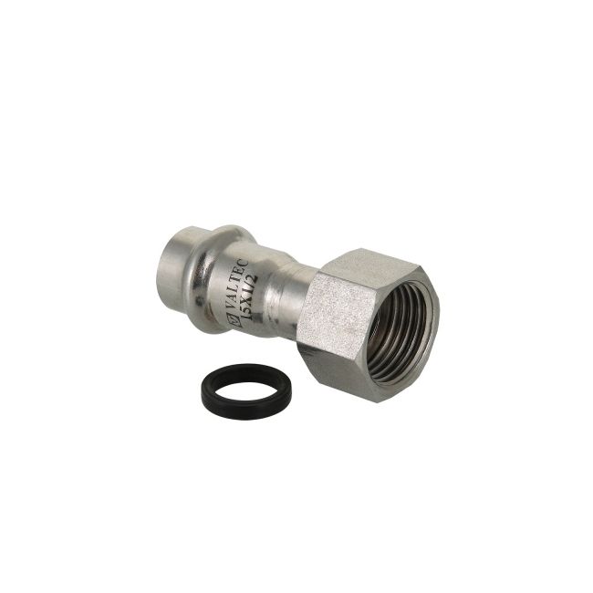 Соединитель с накидной гайкой нерж. сталь 18х1/2" Valtec VTi.908.I.001804, Размер изделия: 18 мм х 1/2 