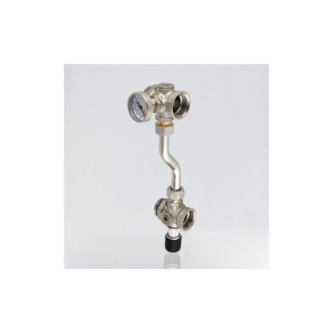 Байпас проходной, с перепускным клапаном, 200 мм, с термометрами Valtec VT.0667T.0.0 ,фото 6