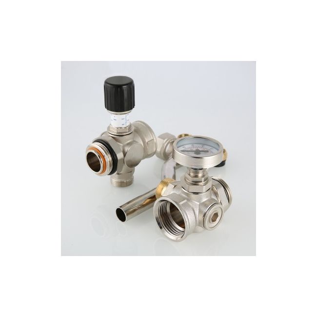 Байпас проходной, с перепускным клапаном, 200 мм, с термометрами Valtec VT.0667T.0.0 ,фото 4