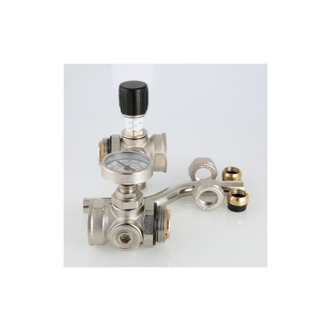 Байпас проходной, с перепускным клапаном, 200 мм, с термометрами Valtec VT.0667T.0.0 ,фото 3