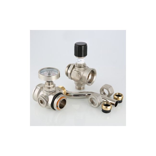 Байпас проходной, с перепускным клапаном, 200 мм, с термометрами Valtec VT.0667T.0.0 ,фото 2