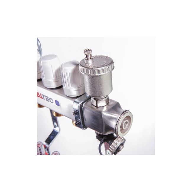 Коллекторный блок из НЕРЖ. стали с регул. клап. и расх., 1"х2 вых. Евроконус 3/4" Valtec VTc.586.EMNX.0602, Размер изделия: 1, 2 x 3/4, евроконус ,фото 3