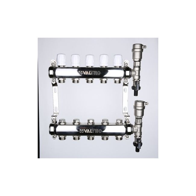Коллекторный блок из НЕРЖ. стали с регул. и баланс. клап., 1"х3 вых. Евроконус 3/4" Valtec VTc.588.EMNX.0603, Размер изделия: 1, 3 x 3/4, евроконус ,фото 8