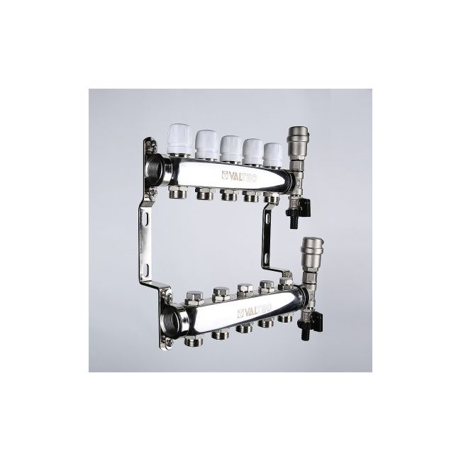 Коллекторный блок из НЕРЖ. стали с регул. и баланс. клап., 1"х3 вых. Евроконус 3/4" Valtec VTc.588.EMNX.0603, Размер изделия: 1, 3 x 3/4, евроконус ,фото 7