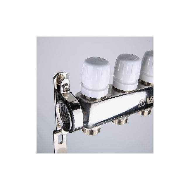 Коллекторный блок из НЕРЖ. стали с регул. и баланс. клап., 1"х3 вых. Евроконус 3/4" Valtec VTc.588.EMNX.0603, Размер изделия: 1, 3 x 3/4, евроконус ,фото 5