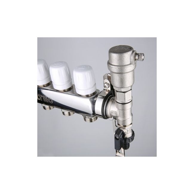 Коллекторный блок из НЕРЖ. стали с регул. и баланс. клап., 1"х3 вых. Евроконус 3/4" Valtec VTc.588.EMNX.0603, Размер изделия: 1, 3 x 3/4, евроконус ,фото 3