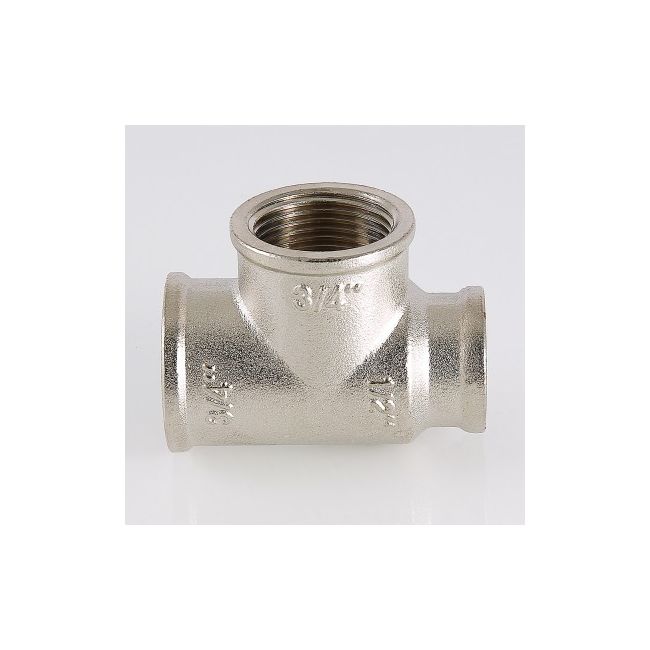 Тройник переходной 3/4"х3/4"х1/2" вн.-вн.-вн. Valtec VTr.750.RN.050504, Размер изделия: 3/4 х 3/4 х 1/2 , Диаметр подключения, дюйм: 3/4х3/4х1/2 ,фото 2