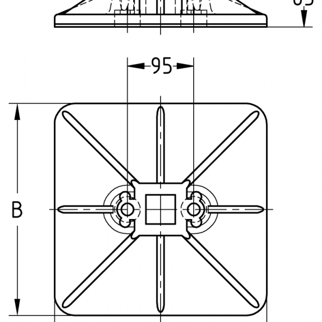 Кровельная опора BigFoot, 304 x 304 мм, с противоскользящим матом ,фото 3