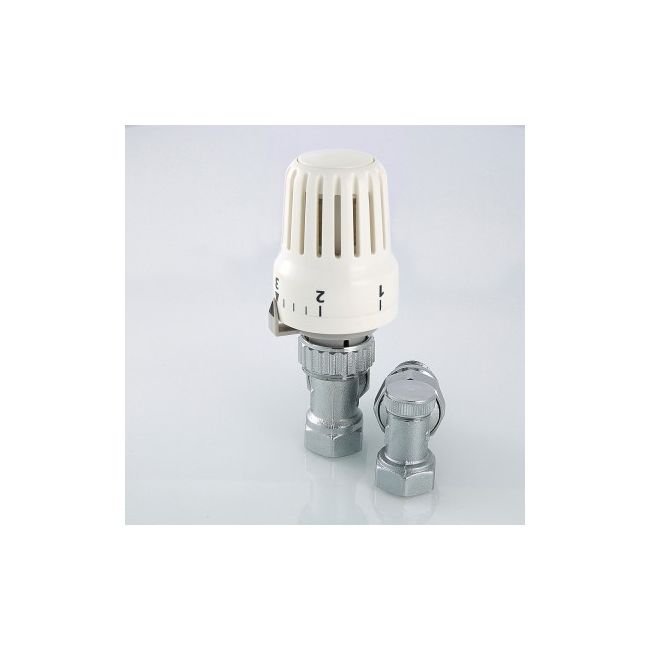 Комплект терморег-го оборуд-я д/рад., угловой 1/2" (термост-ая головка, термостат-й клапан, запорный Valtec VT.045.N.04 ,фото 5