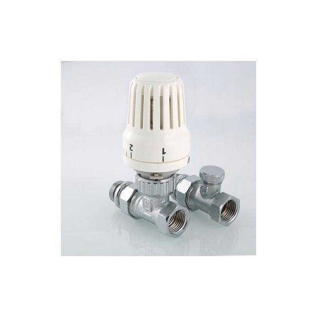 Комплект терморег-го оборуд-я д/рад., прямой 1/2" (термост-ая головка, термостат-й клапан, запорный Valtec VT.046.N.04 ,фото 3