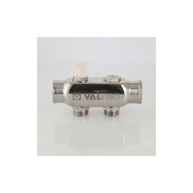 Коллектор из нерж. стали, с м-о расст вых. 50мм, 1"х 2 вых. 3/4" Евроконус Valtec VTc.505.SS.060502, Размер изделия: 1, 2 x 3/4 ,фото 3