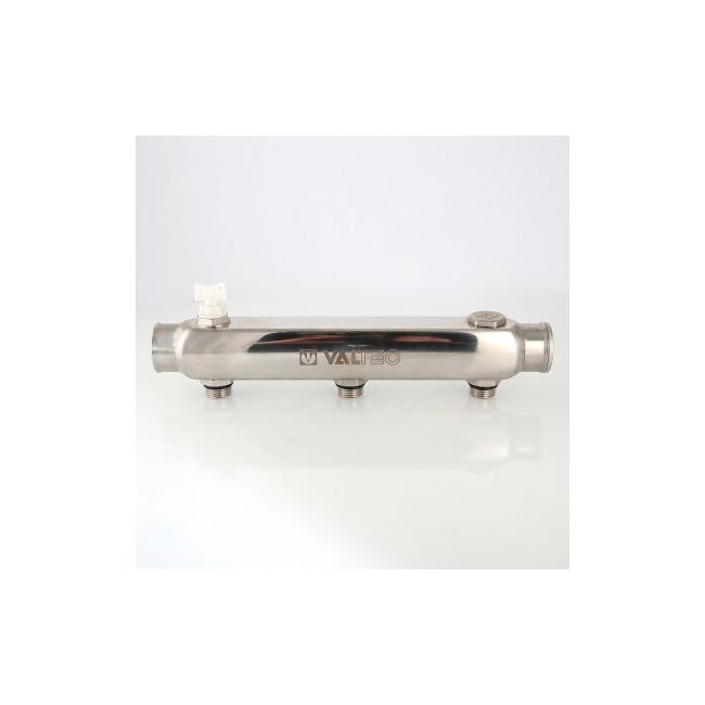 Коллектор из нерж. стали, с м-о расст вых. 100мм, 1"х 3 вых. 1/2" нар. Valtec VTc.510.SS.060403, Размер изделия: 1, 3 x 1/2 ,фото 4