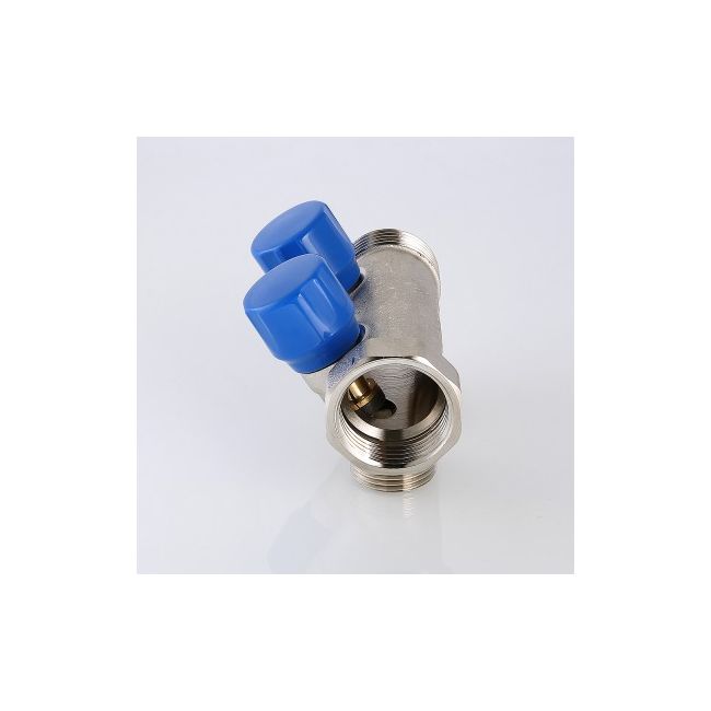 Коллектор с регул. вентилями, 1"х2 вых. Евроконус 3/4 Valtec VTc.560.NE.060502, Размер изделия: 1, 2 x 3/4 ,фото 5