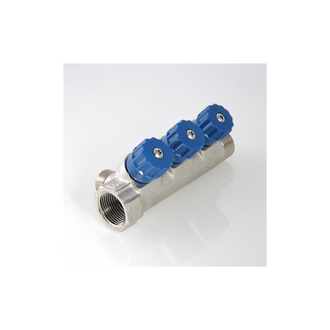 Коллектор с регул. вентилями, 3/4"х2 вых. 1/2" нар. Valtec VTc.560.N.0502, Размер изделия:  3/4, 2 х 1/2 ,фото 7