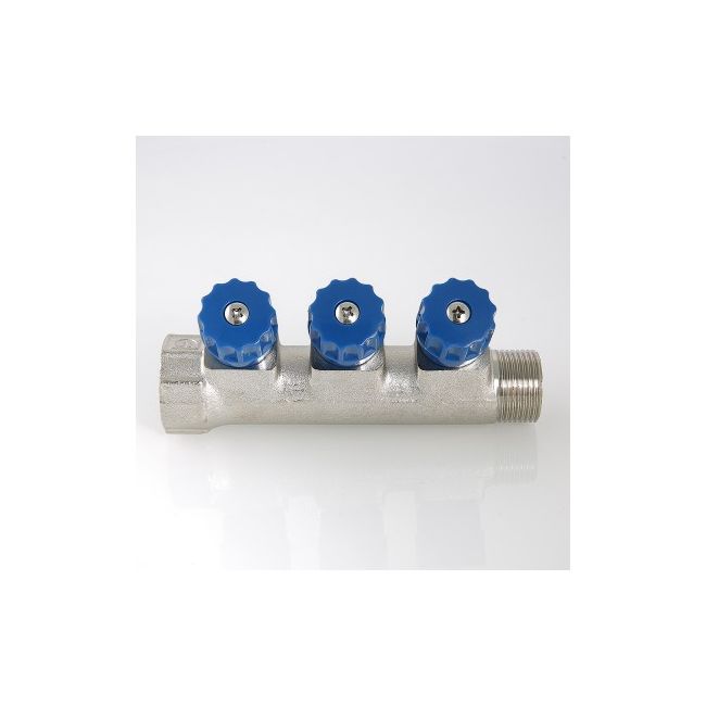 Коллектор с регул. вентилями, 3/4"х2 вых. 1/2" нар. Valtec VTc.560.N.0502, Размер изделия:  3/4, 2 х 1/2 ,фото 6