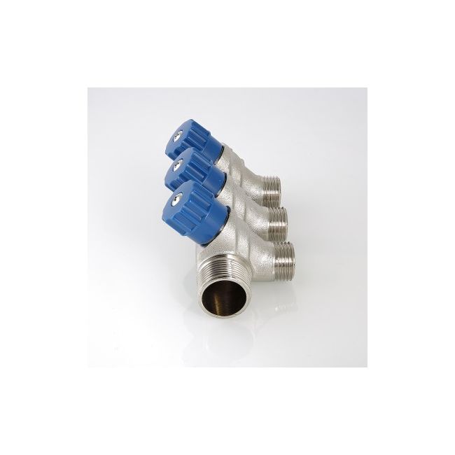 Коллектор с регул. вентилями, 3/4"х2 вых. 1/2" нар. Valtec VTc.560.N.0502, Размер изделия:  3/4, 2 х 1/2 ,фото 5