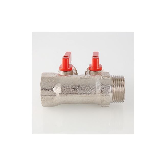 Коллектор с отсекающими кранами, 1"х2 вых. Евроконус 3/4 Valtec VTc.580.NE.0602, Размер изделия: 1 x 2 вых. ,фото 3
